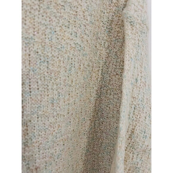 Helen Sue Vintage Beige Tinsel Cowl Neck Tunic Long Oversized Sweater Sz Sm/Med - Picture 4 of 7